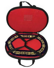 Load image into Gallery viewer, 32nd Degree - Scottish Rite Wings DOWN Chain Collar - Gold/Silver on Black + Free Case | Regalia Lodge