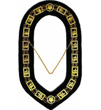 Charger l&#39;image dans la galerie, Knights Templar - Masonic Chain Collar - Gold/Silver on Black | Regalia Lodge