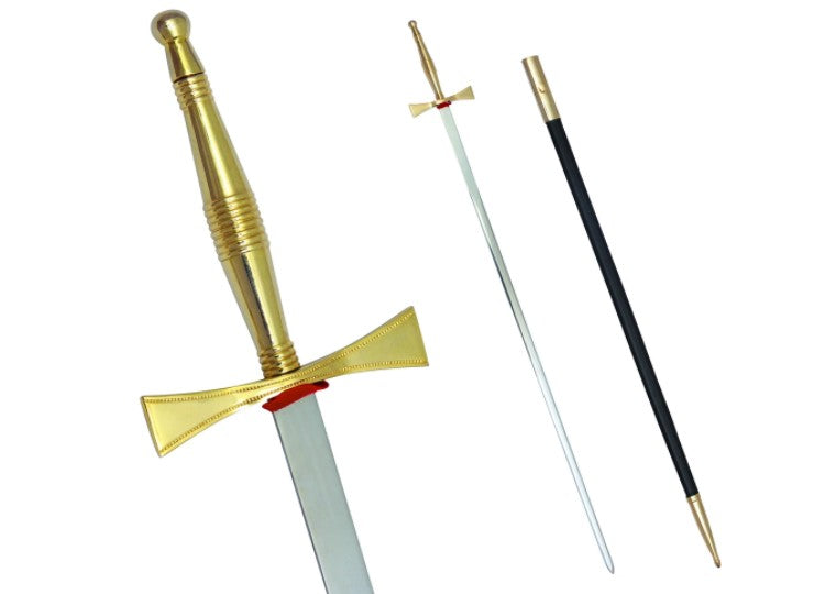 Masonic Sword with Gold Hilt and Black Scabbard 35 3/4