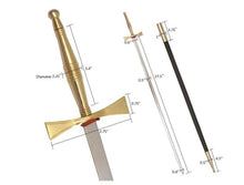 Load image into Gallery viewer, Masonic Sword with Gold Hilt and Black Scabbard 35 3/4&quot; + Free Case | Regalia Lodge