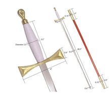 Load image into Gallery viewer, Masonic Sword with White Gold Hilt and Red Scabbard 35 3/4&quot; + Free Case | Regalia Lodge