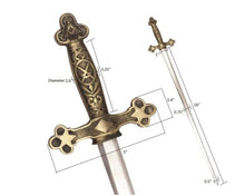Cargar imagen en el visor de la galería, Masonic Ceremonial Sword Square Compass Cross Swords + Free Case | Regalia Lodge