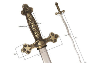 Masonic Ceremonial Snake Flaming Sword Square Compass Cross Swords + Free Case | Regalia Lodge