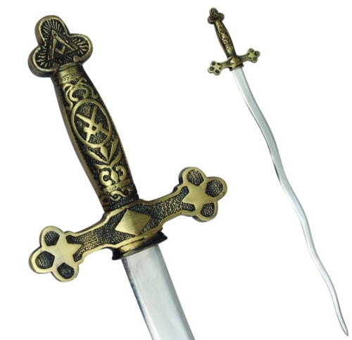 Masonic Ceremonial Snake Flaming Sword Square Compass Cross Swords + Free Case | Regalia Lodge