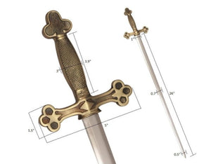 Masonic Ceremonial Sword Square Compass G + Free Case | Regalia Lodge