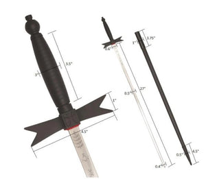 Masonic Knights Templar Sword with Black Hilt and Black Scabbard 35 3/4" + Free Case | Regalia Lodge
