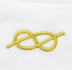 Masonic Gold knot Machine Embroidery White Cotton Gloves (2 Pairs) | Regalia Lodge