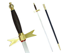 Load image into Gallery viewer, Masonic Knights Templar Sword with Black Gold Hilt and Black Scabbard 35 3/4&quot; + Free Case | Regalia Lodge