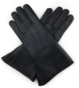 Masonic Piper Drummer Leather Gauntlets/Gloves Black Soft Leather Knight Templar | Regalia Lodge