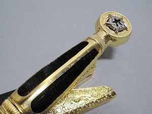 Square Compass Gold Masonic Masonic Sword Knife W/ Scabbard Gold 25.3" | Regalia Lodge