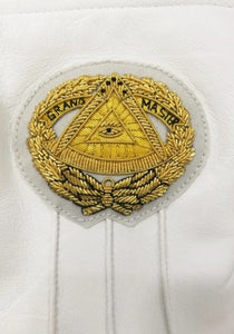 Soft Leather Masonic Gloves Grand Master Bullion Embroidery | Regalia Lodge