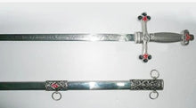 Load image into Gallery viewer, Square Compass Officer Red Star Masonic Sword 39.5&quot; | Regalia Lodge