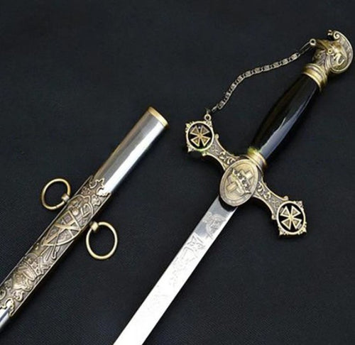 Knight of St. John Masonic Sword Brass Gold 38