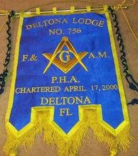 Load image into Gallery viewer, Gold Wire Handmade Embroidered Masonic Banners | Regalia Lodge