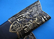 Load image into Gallery viewer, Mio Cid Anointed Knights Templar Golden Sword Scabbard Totem Engraving 49&quot; | Regalia Lodge