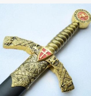 Knight Templar Cross Sword W/ Wall Mount & Scabbard 42.7