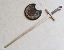 Load image into Gallery viewer, Knight Templar Red Cross Sword W/ Crescent Wall Mount 40&quot; | Regalia Lodge