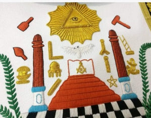 Masonic Traditional Master Mason Round Apron Bullion Hand Embroidered | Regalia Lodge