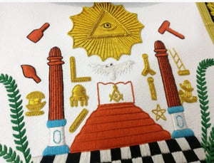 Masonic Traditional Past Master Round Apron Bullion Hand Embroidered | Regalia Lodge