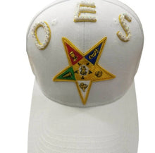 Load image into Gallery viewer, OES Order of the Eastern Star White Baseball Cap | Regalia Lodge