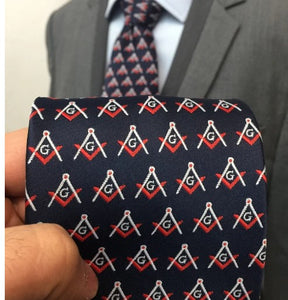 Masonic Regalia Craft Masons Slik Tie with Square Compass & G | Regalia Lodge