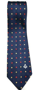 Masonic 100% silk Colored polkadot Tie with Logo | Regalia Lodge