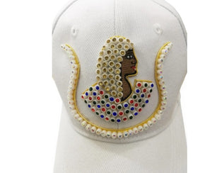 Daughters of Isis Jewel Embroidered White Baseball Cap | Regalia Lodge