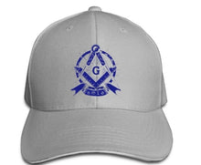 Load image into Gallery viewer, Square Compass G Blue Masonic Symbol Adjustable Baseball Cap | Regalia Lodge
