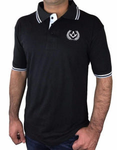 Polo Shirt with Square Compass Embroidery Logo [Black, Grey, Blue] | Regalia Lodge
