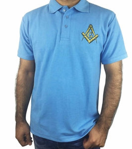 Classic Polo Shirt with Embroidered Square Compass & G [Multiple Colors] | Regalia Lodge