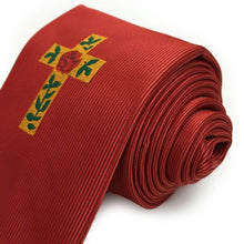Load image into Gallery viewer, Masonic 100% silk Rose Croix Degree Tie Red with logo | Regalia Lodge