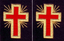 Afbeelding in Gallery-weergave laden, Knights Templar Sleeve Crosses - Bullion Embroidery | Regalia Lodge