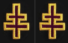 Cargar imagen en el visor de la galería, Knights Templar Sleeve Crosses - Bullion Embroidery | Regalia Lodge