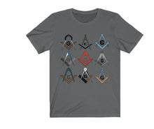 Carica l&#39;immagine nel visualizzatore di Gallery, Square &amp; Compass Symbols Masonic T-Shirt | Regalia Lodge