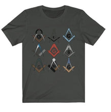 Carica l&#39;immagine nel visualizzatore di Gallery, Square &amp; Compass Symbols Masonic T-Shirt | Regalia Lodge