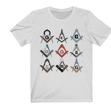 Afbeelding in Gallery-weergave laden, Square &amp; Compass Symbols Masonic T-Shirt | Regalia Lodge
