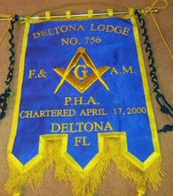 Load image into Gallery viewer, Gold Wire Handmade Embroidered Masonic Banners | Regalia Lodge