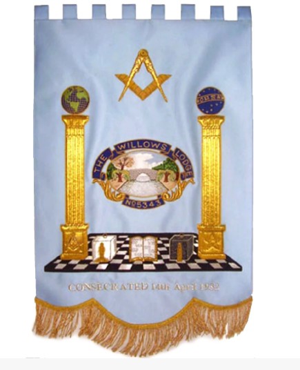 Gold Wire Handmade Embroidered Masonic Banners | Regalia Lodge