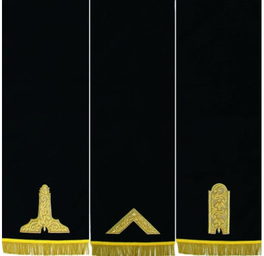Masonic Blue Lodge Pedestal Covers Hand Embroidered - Set Of Three | Regalia Lodge