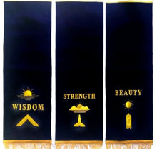 Load image into Gallery viewer, Masonic Blue Lodge Pedestal Covers - Set Of Three Hand Embroidered | Regalia Lodge