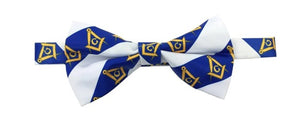 High Quality 100% Silk Masonic Bow Tie White and Blue | Regalia Lodge