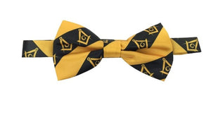 High Quality 100% Silk Masonic Bow Tie Yellow and Black | Regalia Lodge