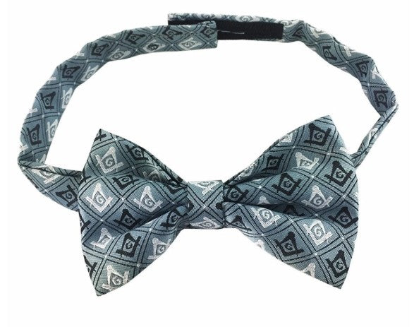 Masonic 100% Silk Woven Craft Bow Tie with Square Compass & G Green | Regalia Lodge