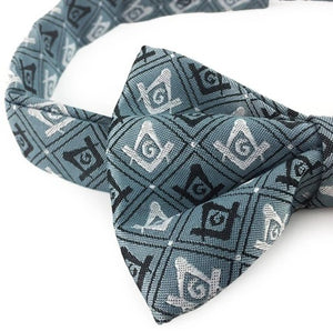 Masonic 100% Silk Woven Craft Bow Tie with Square Compass & G Green | Regalia Lodge