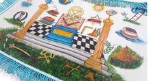 Load image into Gallery viewer, 18th Century Inspired Hand-Painted Colorful Apron | Regalia Lodge