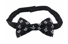 Afbeelding in Gallery-weergave laden, Masonic Regalia 100% Silk woven Bow Tie with Square Compass &amp; G Black | Regalia Lodge