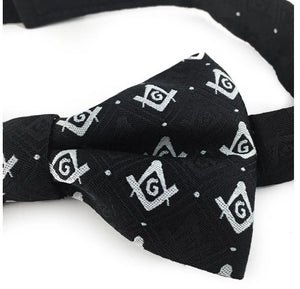 Masonic Regalia 100% Silk woven Bow Tie with Square Compass & G Black | Regalia Lodge