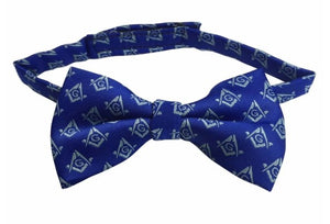 High Quality Masonic Bow Tie with Square Compass with G Blue | Regalia Lodge