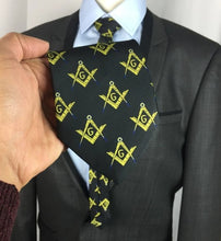 Load image into Gallery viewer, Masonic Regalia Craft Masons Silk Tie with Square Compass &amp; G Lodge Gift | Regalia Lodge