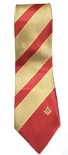 Carica l&#39;immagine nel visualizzatore di Gallery, Masonic Masons Red and Yellow Tie with Square Compass &amp; G | Regalia Lodge
